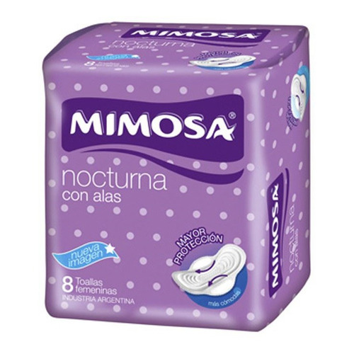 Toalla Femenina Nocturna Mimosa Con Alas 8 U