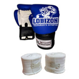 Kit Guantes + Par Vendas 5cm Elasticas Kick Boxing Boxeo Mma