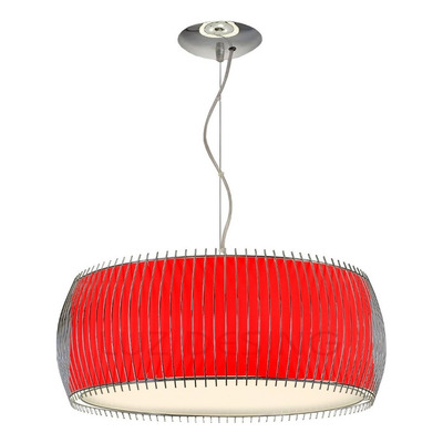 Lampara Colgante 2 Luces Moderno Cromo Apto Led Rojo