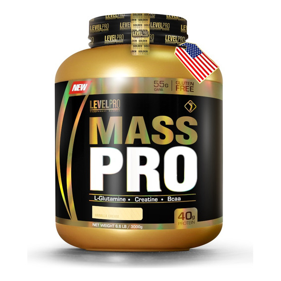 Mass Pro 6.6 Lb Level Pro, Ganador De Masa Sabor Vanilla