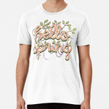 Remera Hola Letras De Primavera Con Hermoso Patrón Botánico 