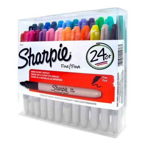 Marcador Permanente Sharpie Colores Surtidos Con 24 Piezas