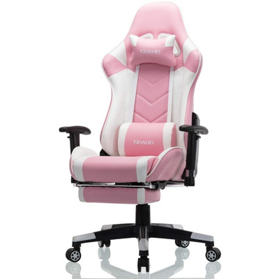 Silla Gamer Escritorio Ohaho Rosa Masajes Reposapiés