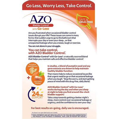 Azo Bladder Control With Go-less Daily Supplement | Helps Re