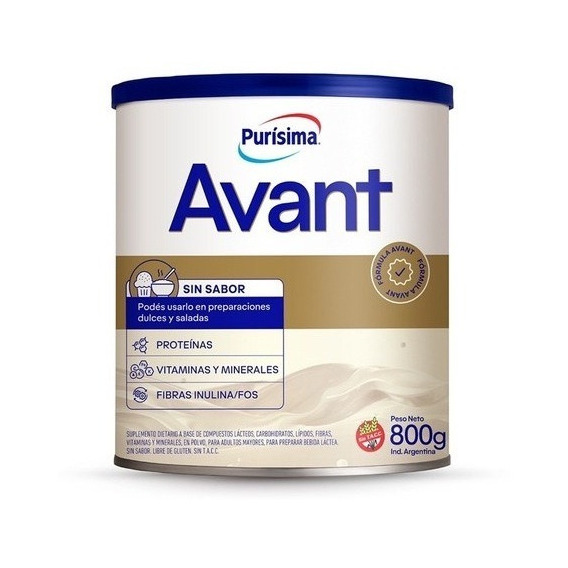 Suplemento Para Adultos +50 Purísima Avant 800g Sin Sabor