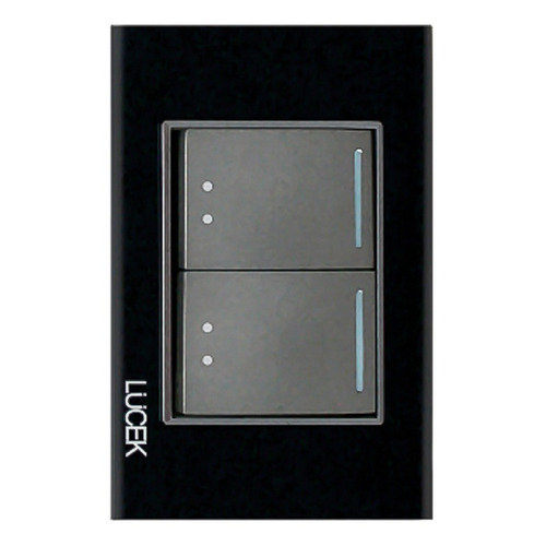 Placa Lucek Crystal C/2 Apagadores Escalera Negro/negro Color Único