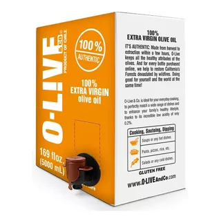 Aceite De Oliva Extra Virgen O-live&co Medalla De Oro 5 Lt.