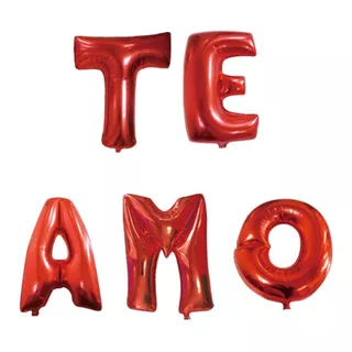 Globos Metalizados Rojos Te Amo 40 Cm 