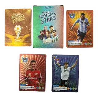 Kit 55 Cartas Estrellas Mundiales De Futbol Album Incluido 