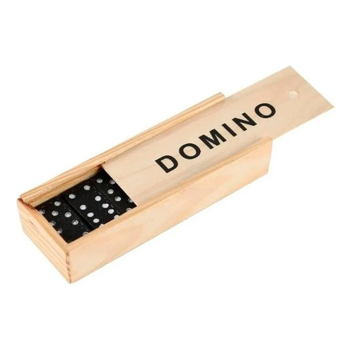 Negro Domino 28 Set En Caja De Madera