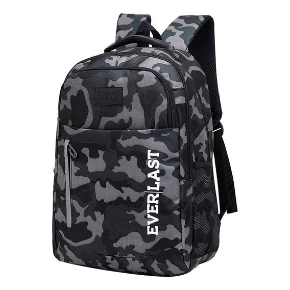 Mochila Militar Everlast Urbana Deportiva Color Camo Negro