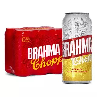 Cerveza Brahma Chopp American Adjunct Lager Lata 473 ml 6 Unidades