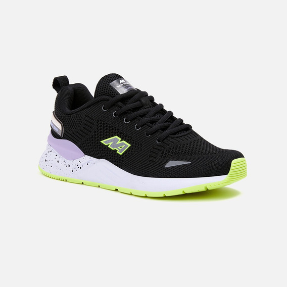 Zapatillas New Athletic Lifestyle S54 Negro/verde Neon Mujer