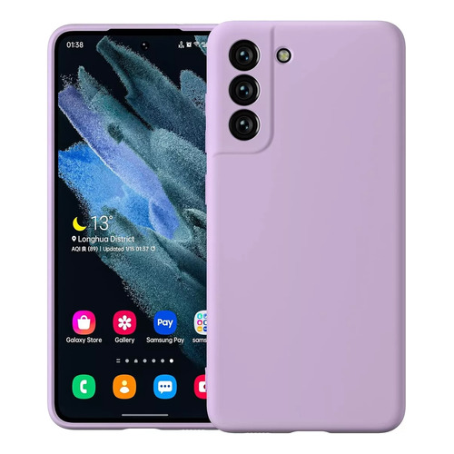 Carcasa Silicona Slim Aterciopelada Para Samsung S21 Fe Violeta 