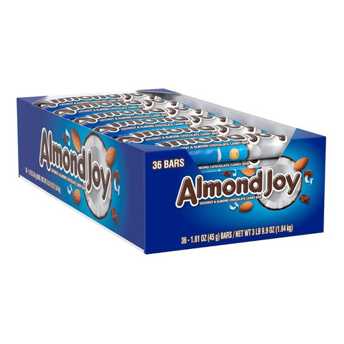 Almond Joy Milk Chocolate, Coconut & Almond Barras 36 Pz 