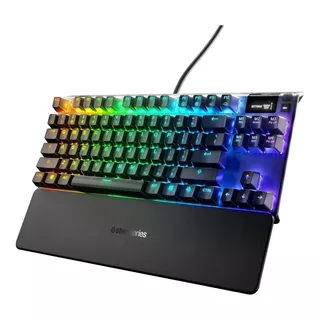 Teclado Gamer Steelseries Apex 7 Tkl Qwerty Inglés Us Color Negro Con Luz Rgb