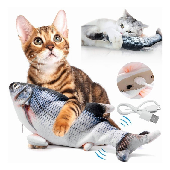 Juguete Eléctrico Realista Y Gracioso De Pescado Para Gato
