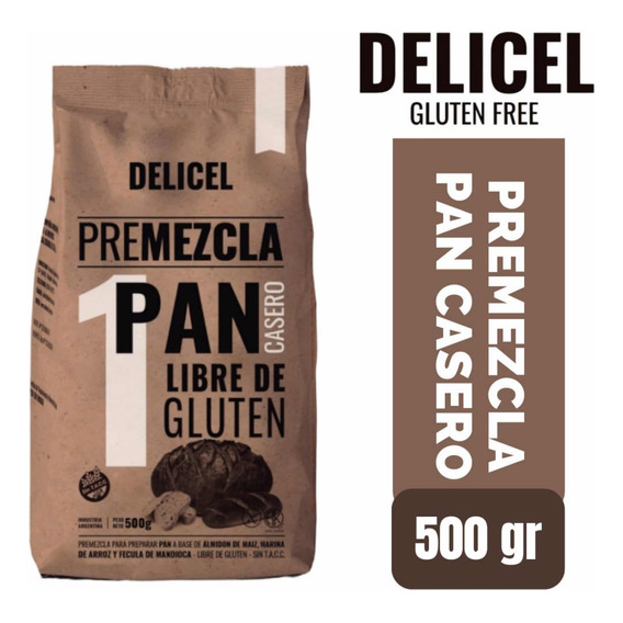 Delicel Premezcla Para Preparar Pan Sin Tacc 500gr