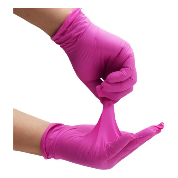 Guantes De Nitrilo Rosado Sin Polvo Caja X 100 Unidades