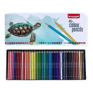 Kit 45 Lápices Profesionales Bruynzeel Estuche Metal Tortuga