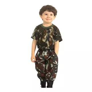 Calça Camuflada Infantil + Camiseta Camuflada Infantil | Eb