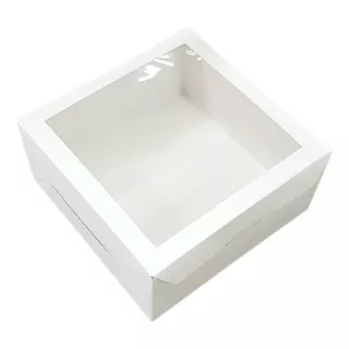 Caja Para Desayuno Blanca Con Visor X 50 Unid. (22x22x10) 