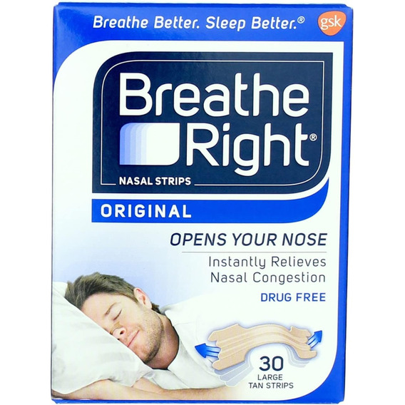 Breathe Right Nasal Strips Clear Pack  30 Tiras Nasales