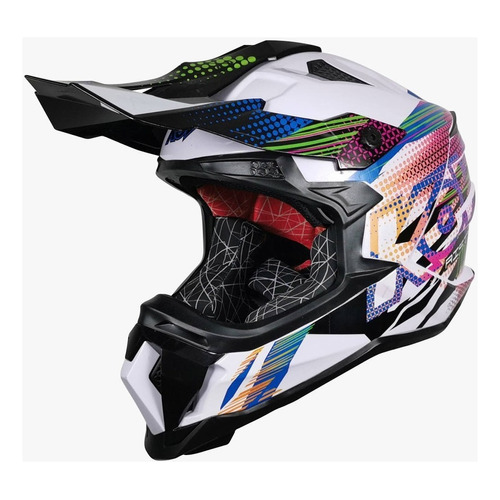 Casco Motocross Enduro Kov Terra Risisng Idol Blanco Tamaño del casco S (55-56 cm)