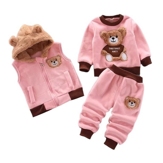 Pijama Para Niños Y Niñas Infantil De Polar Conjunto 3 Pieza