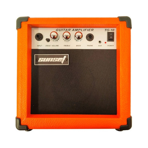 Amplificador Sunset Guitarra Electrica 10 Watts Distorsion Color Naranja