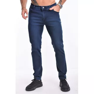 Pantalón Jeans Semi Chupín Azul Talle Especial Premium 