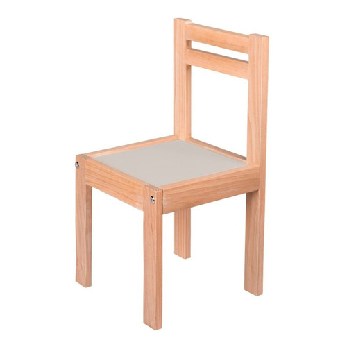 Duduk Silla Infantil De Madera Barnizada Para Niñas Y Niños Color de la estructura de la silla Gris claro Color del asiento Blanco Ostión