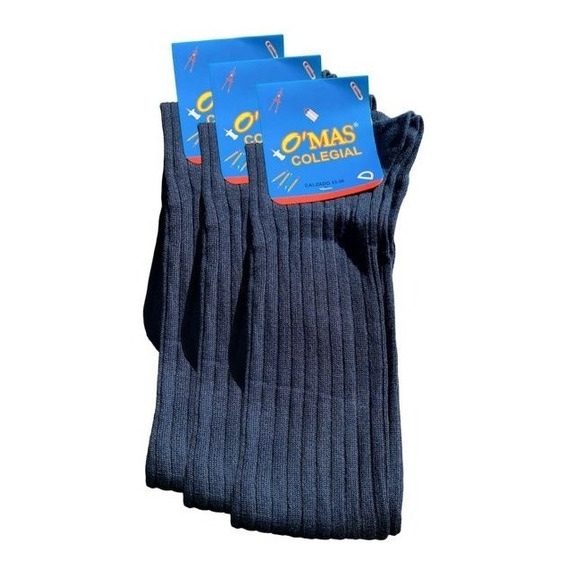 Pack 3 Calcetas Bucaneras Escolares Azul - Tallas A Elección
