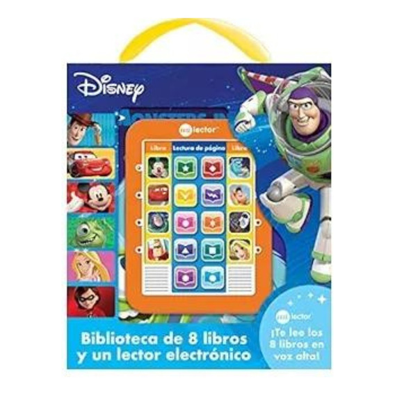 Biblioteca De 8 Libros Con Lector Electrónico Disney