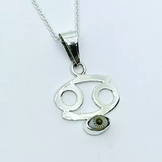 Dije Signo Cancer Zodiaco Ojo Turco Plata 925 Proteccion