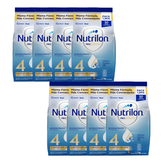 Combo X8 Nutrilon Profutura 4 Leche Formula Pouch 1.2 Kg