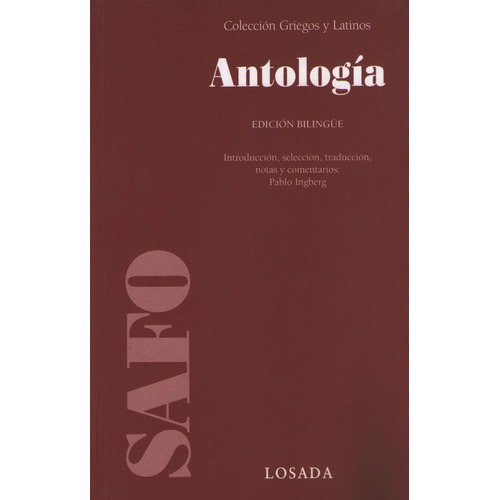 Antologia - Edicion Bilingue - Safo - Losada, De Safo. Editorial Losada, Tapa Blanda En Español