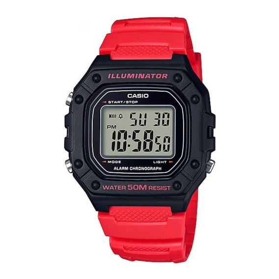 Reloj Casio W_218h_4bv Rojo Hombre