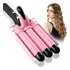 Buclera De Cabello Con 3 Barras De Cerámica Para Rizos Perfectos Color Rosa Rizos Suaves Y Definidos Alta Calidad