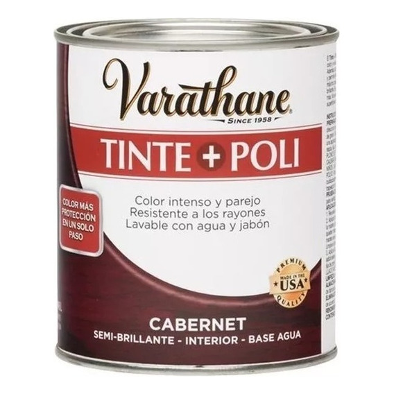 Poliuretano Color Varathane Tinte + Poli 0,946 L Rust Oleum Color Cabernet