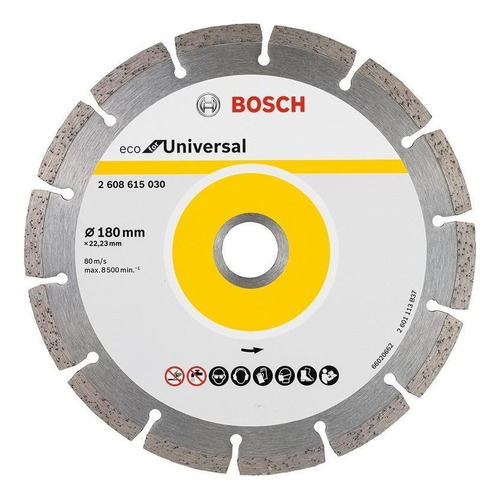 Disco Diamantado Segmentado 180mm Eco For Universal Bosch Color Plateado