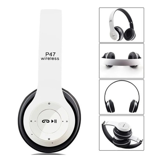Auriculares Manos Libres Bluetooth Mp3 Radio Fm Sd Calidad ® Color Blanco