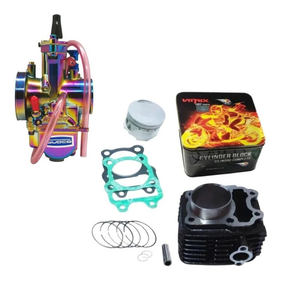 Kit Cilindro Boxer Ct100 Modificado A 125cc + Carburador 28m