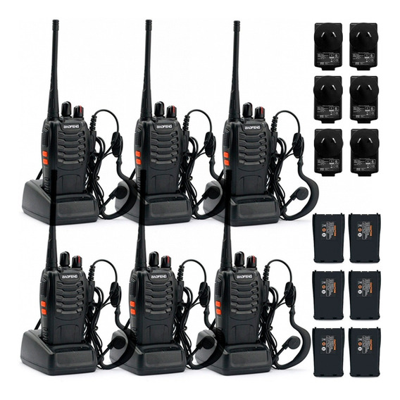 Set X6 Handy Baofeng Con Baterías Recargables Alcance 10km