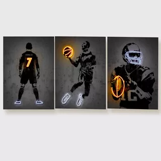 Cristiano Ronaldo Tom Brady Michael Jordan 3 Cuadros50x35cm