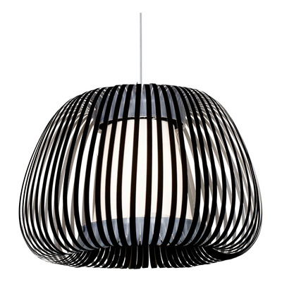 Colgante Tambon L Negro 60cm Con Difusor Apto Led E27