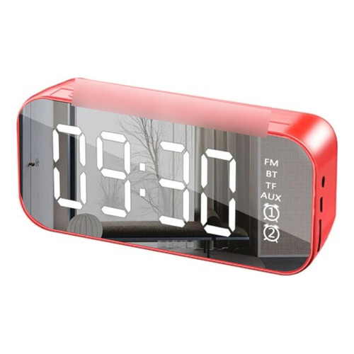 Radio Reloj Parlante + Bluetooth +parlante Radio Reloj Color Rojo 5v
