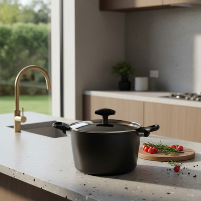 Cacerola Pedrini Maori 24cm C Tapa 02pe1338 Bazarnet P Negro