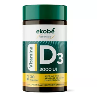 Vitamina D3 / 2000 Ui - 30 Cáps - Sistema Imune / Ekobé Sabor Sem Sabor