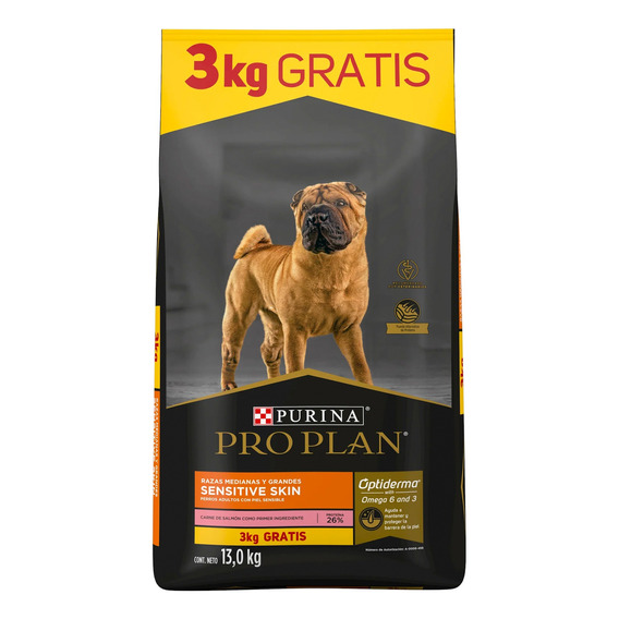 Proplan Adulto Sensitive Skin Razas Medianas Y Grandes 13 Kg